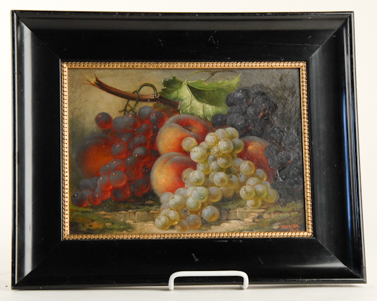 Appraisal: Fackler turn of the th C Still Life with Grapes