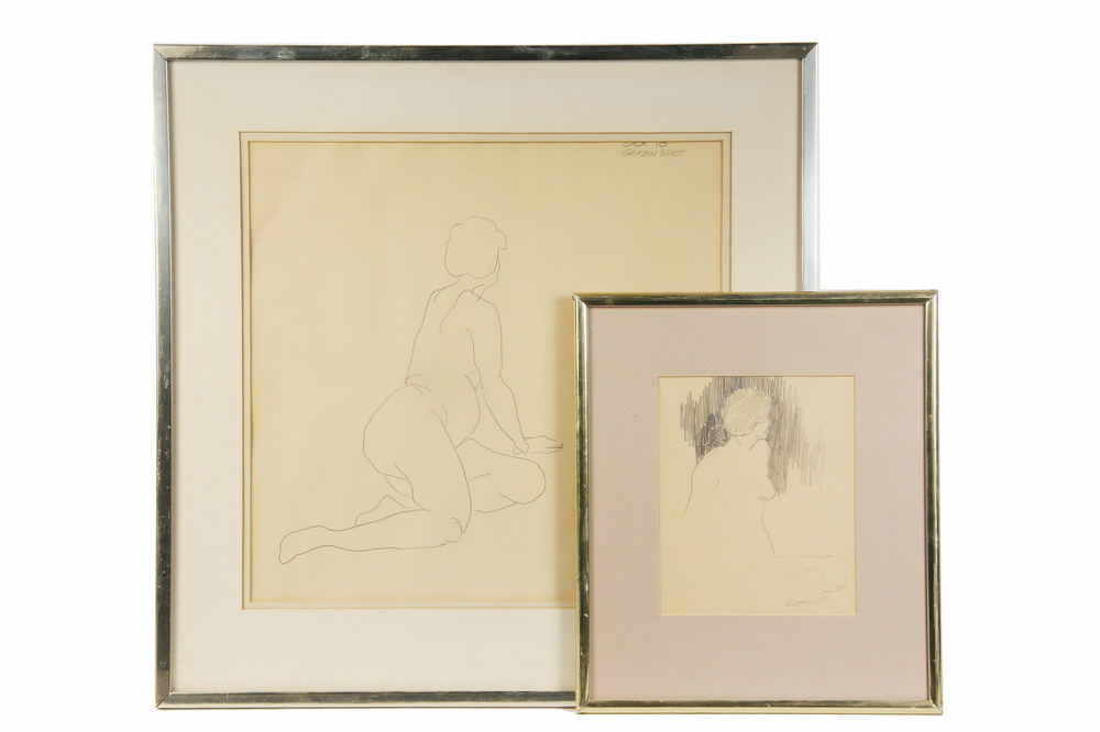 Appraisal: GORDON BROTT Maine - - Four Graphite Studies of Nude