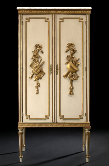 Appraisal: Northern European Neoclassical-Style Polychromed and Marble-Top Cabinet fourth quarter th