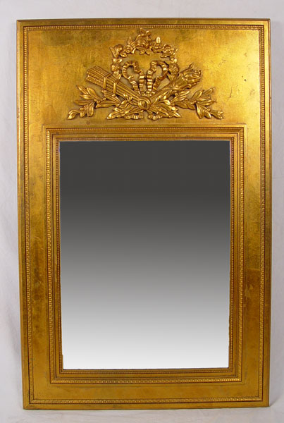 Appraisal: GOLD GILT DECORATIVE FRENCH STYLE MIRROR '' X '' overall