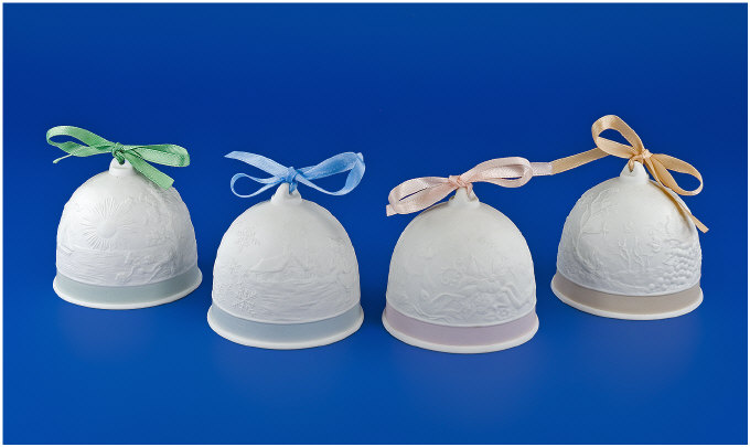 Appraisal: Four Lladro Bells Matte Collector's society Spring Summer Fall and