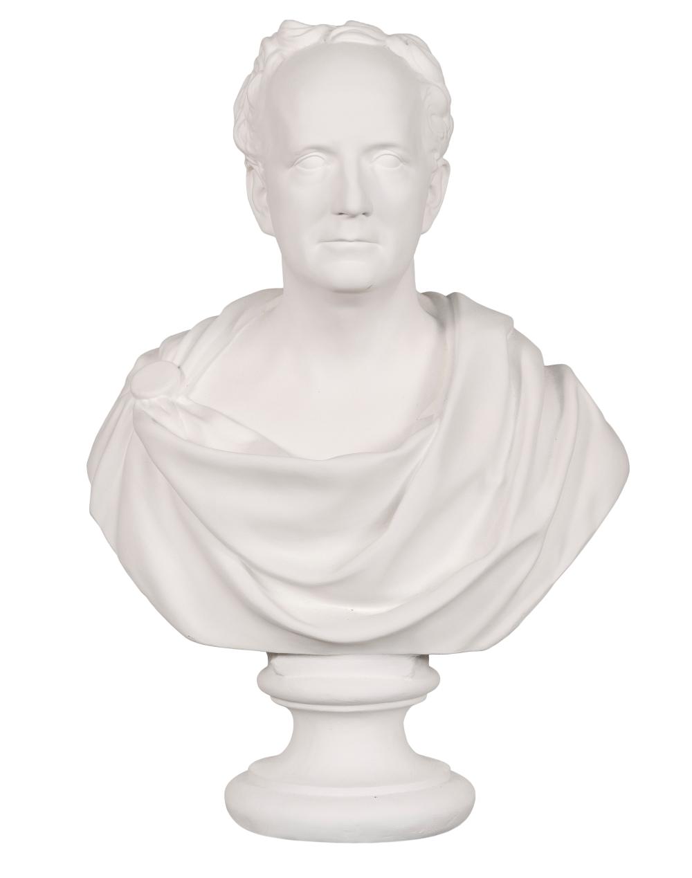 Appraisal: CAST PLASTER BUST OF A MAN Late th Early th