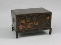 Appraisal: A Chinese Lacquered Trunk on Stand ca th Century A