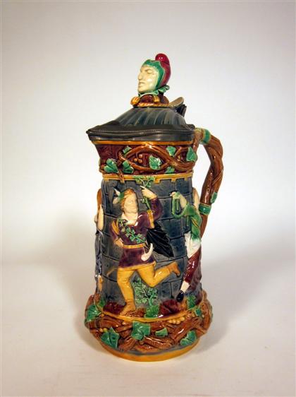 Appraisal: Minton Majolica hand-painted tankardcirca