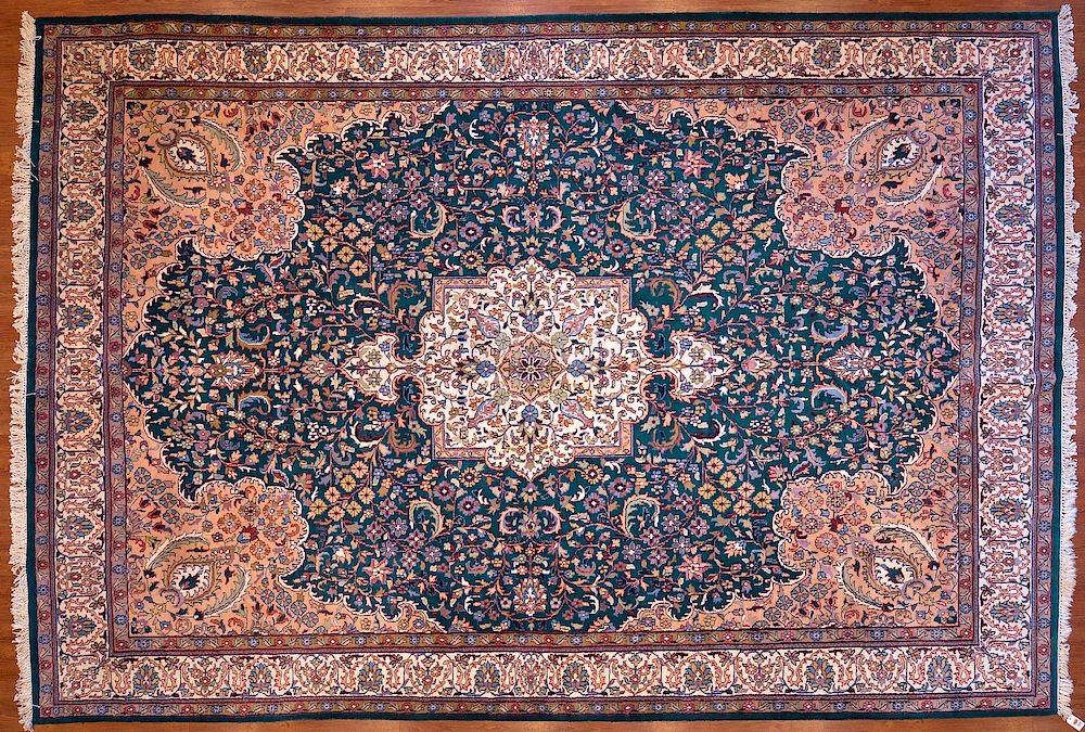 Appraisal: Pakistani Tabriz Carpet x Hand-knotted fourth quarter- th century