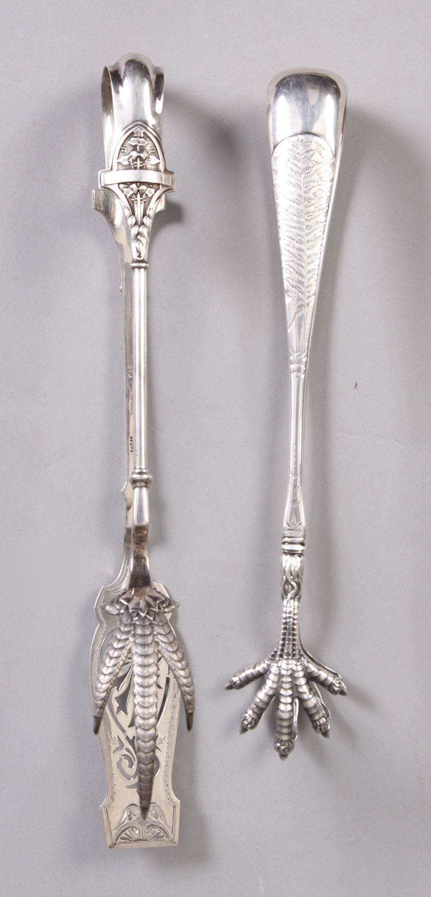 Appraisal: Sterling Claw Tongs L - Pastry server tongs Troy ozs