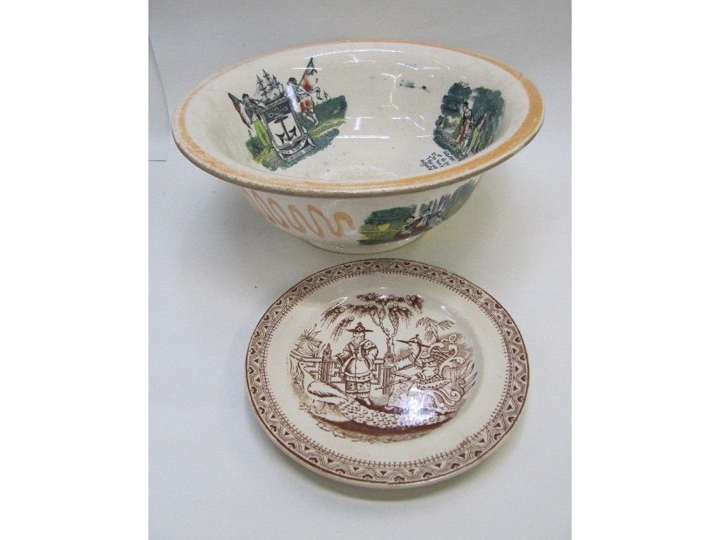 Appraisal: John Carr Sons of North Shields lustre bowl with printed