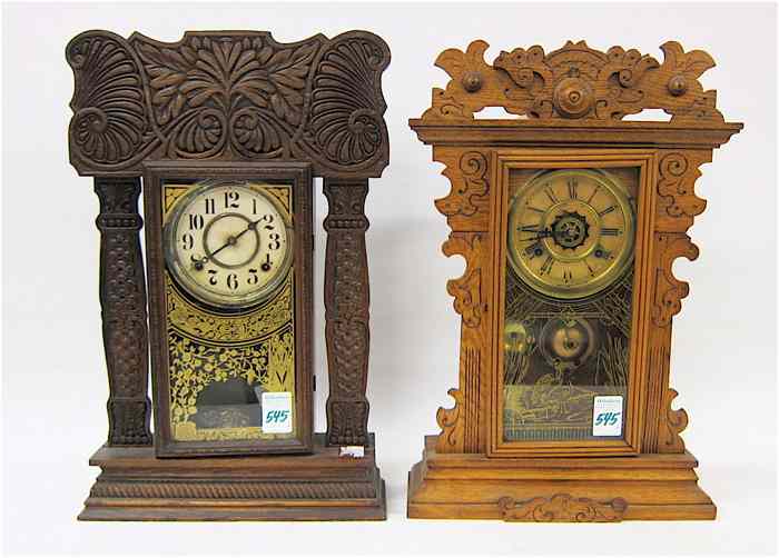 Appraisal: TWO AMERICAN OAK KITCHEN CLOCKS A ''Leroy'' model by Attleboro