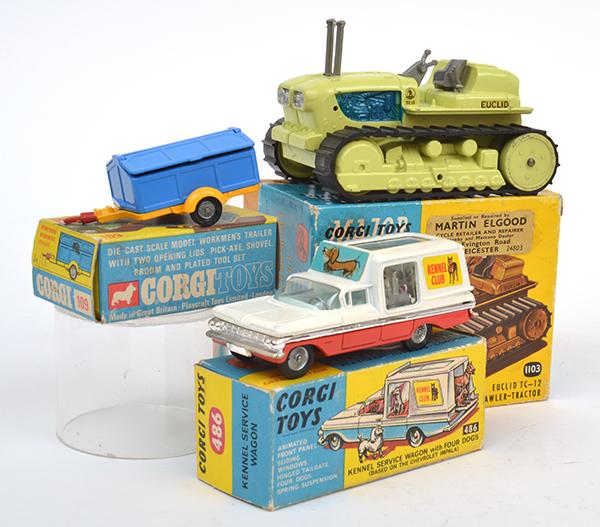 Appraisal: THREE CORGI MODELS INCLUDING CORGI MAJOR EUCLID TC- TWIN CRAWLER-TRACTOR