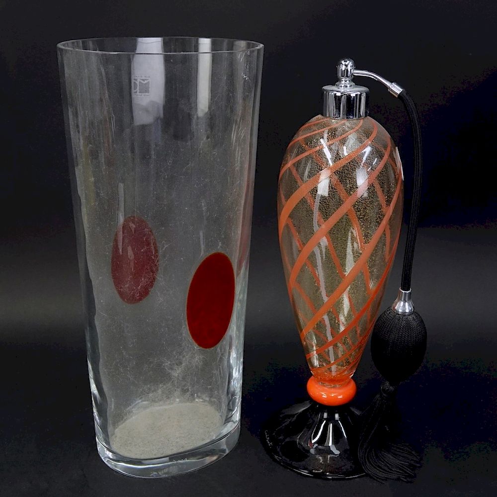 Appraisal: Two Carlo Moretti Art Glass Tableware Grouping of Two Carlo