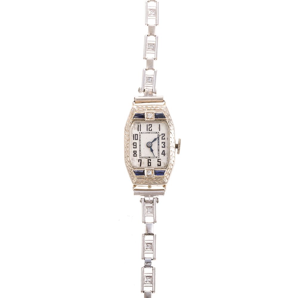 Appraisal: A Ladies Vintage Watch with Diamonds in White Gold K