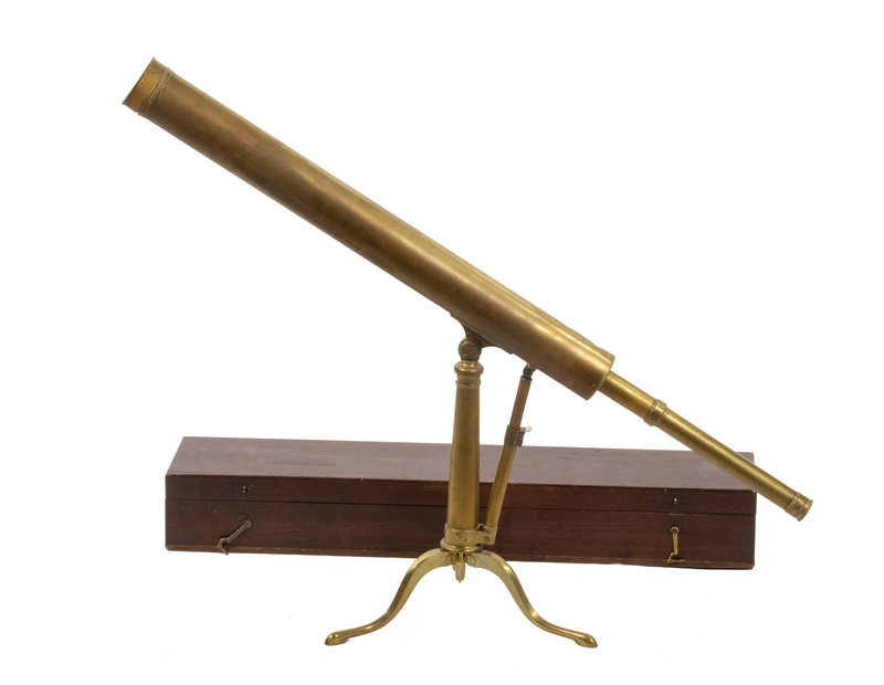 Appraisal: CASED EARLY TH C BRASS TELESCOPE BY JOHN BERGE OF