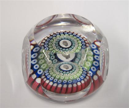 Appraisal: Whitefriars faceted concentric millefiori 'Owl' paperweight dated