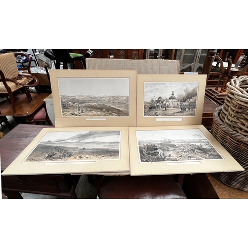 Appraisal: Four antique lithographs and sketch approx cm x cm and