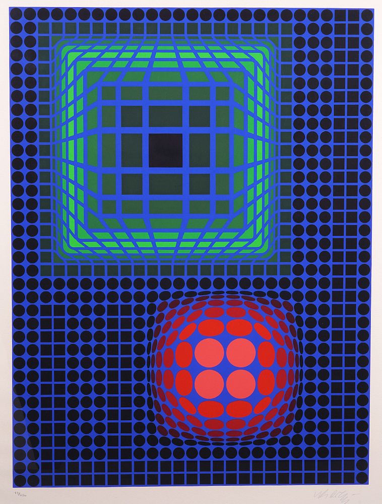 Appraisal: Victor Vasarely Limited Edition Lithograph Victor Vasarely France - Limited