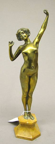 Appraisal: A French bronze figure of a female nude Awakening after