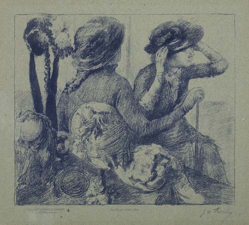 Appraisal: EDGAR DEGAS and GEORGE W THORNLEY Chez la Modiste Lithograph