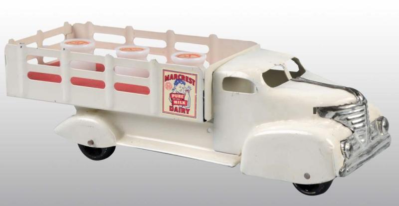 Appraisal: Pressed Steel Marx Marcrest Milk Truck Push Toy Description American