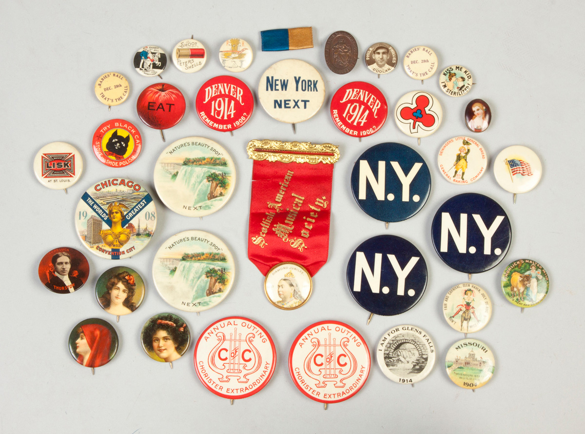 Appraisal: Various Vintage Advertising Buttons etc Niagara Falls and Chicago convention