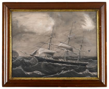 Appraisal: American School th centurythe ship racer in a storm