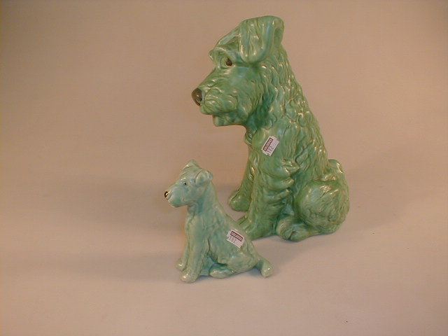 Appraisal: A Sylvac model green terrier and another