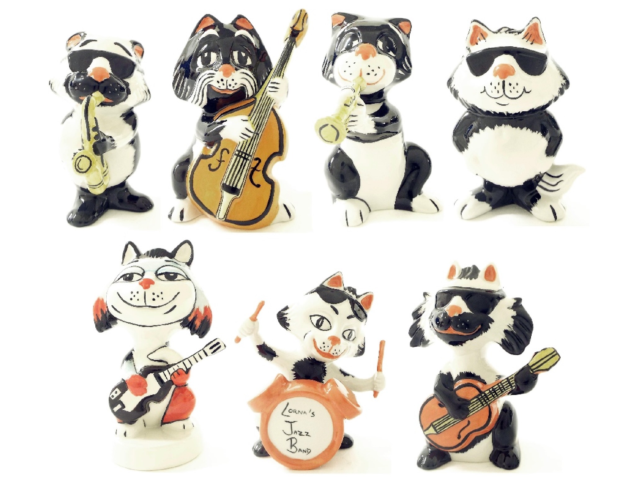 Appraisal: Lorna Bailey - 'Lorna's Jazz band' collection of seven cats