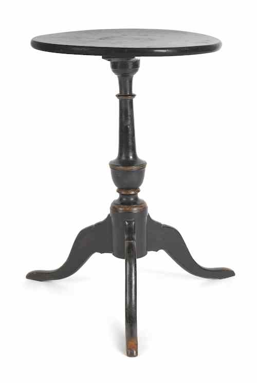 Appraisal: New England painted candlestand ca with a round top retaining