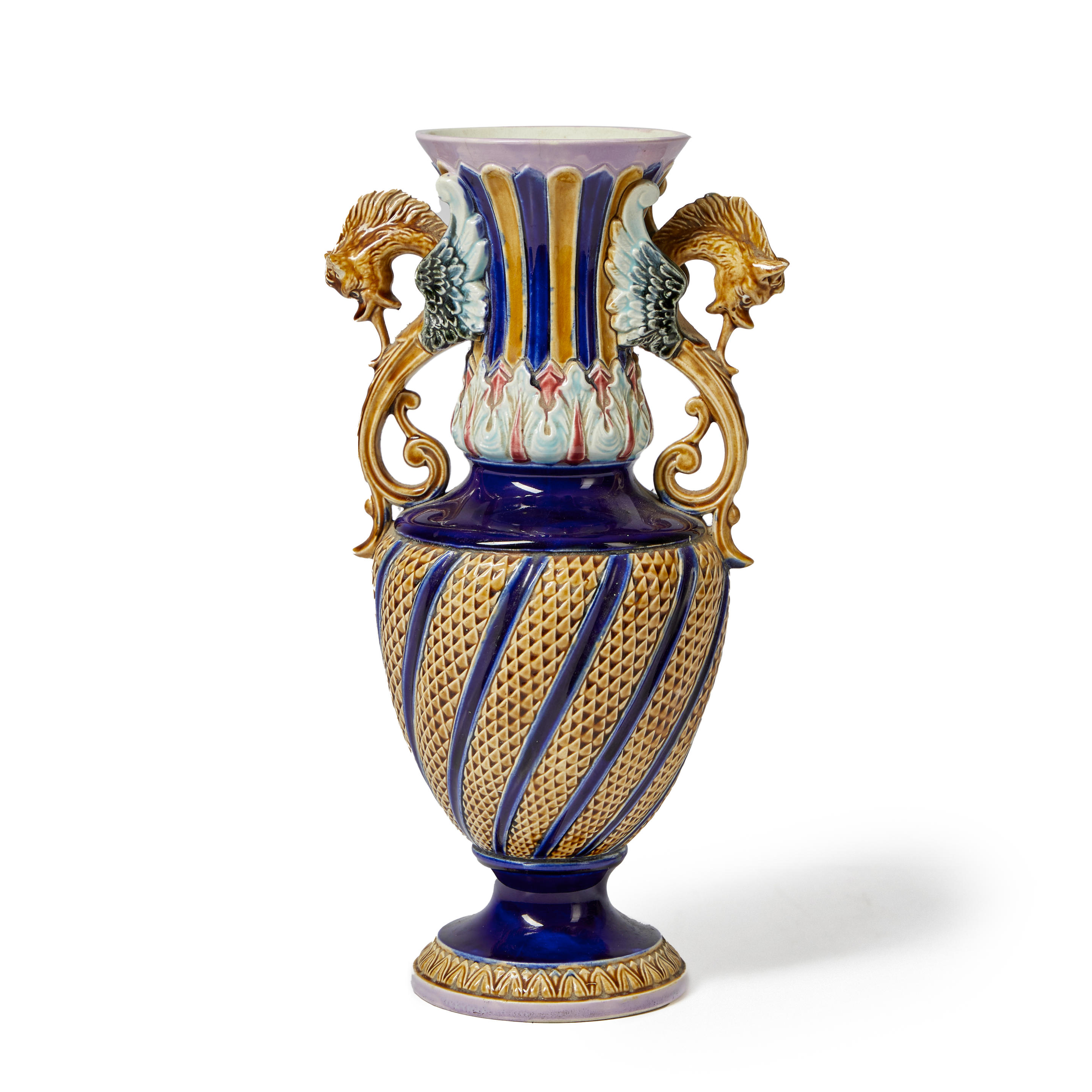 Appraisal: Sarreguemines Majolica Vase unmarked ht wd dp in