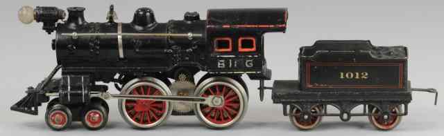 Appraisal: BING LOCOMOTIVE AND TENDER Cast iron electric - - loco