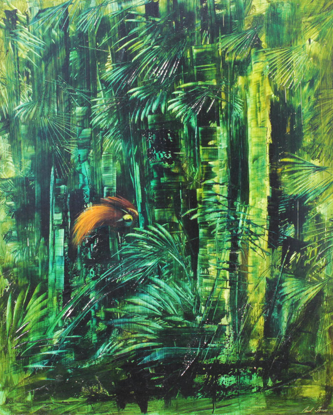 Appraisal: JONES Paul Australian - ''Bird of Paradise in Jungle'' Oil