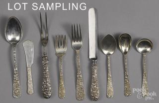 Appraisal: Stieff rose pattern sterling silver flatware service fifty-seven pieces ozt