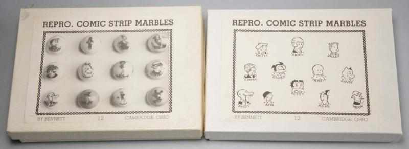 Appraisal: Lot of Reproduction Peltier Comic Marble Sets Description First set