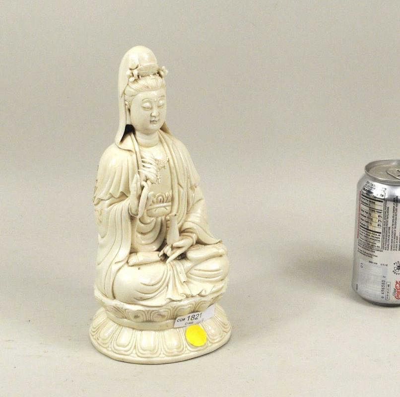 Appraisal: Chinese Blanc De Chine Quan Yin Figure Chinese blanc de