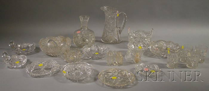 Appraisal: Twenty-two Pieces of Assorted Colorless Cut Glass Tableware including an