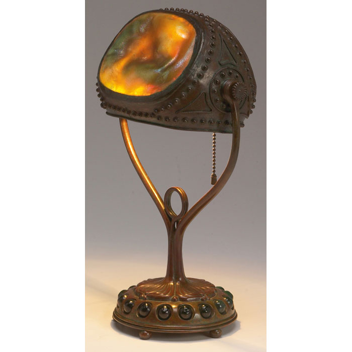 Appraisal: Fine Tiffany Studios table lamp beautifully decorated bronze base with