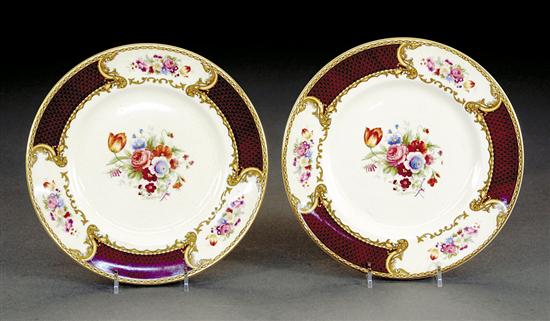 Appraisal: Set of Shaffordshire plates The Bouquet pattern by Mott Dia