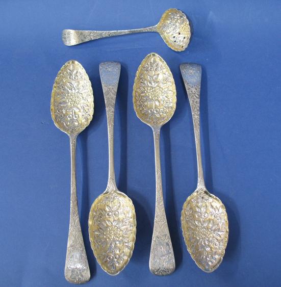 Appraisal: A PAIR OF GEORGE III OLD ENGLISH PATTERN TABLESPOONS later