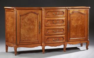 Appraisal: French Louis XV Style Carved Elm Bow Front Bombe S