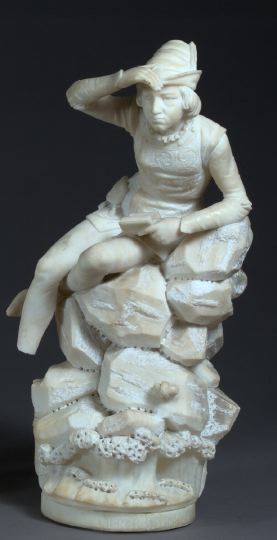 Appraisal: Italian Grand Tour Carved Alabaster and Marble Figure fourth quarter