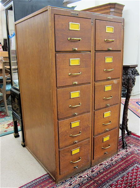 Appraisal: A TEN-DRAWER OAK FILE CABINET Shaw-Walker Co c having two