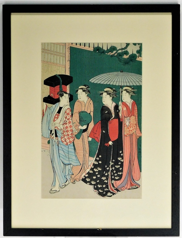 Appraisal: TORII KIYONAGA DAY MARKET JAPANESE WOODBLOCK PRINT Japan - Ukiyo-e