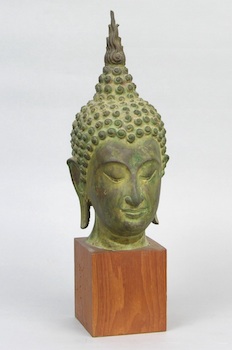 Appraisal: A Decorative Head of Buddha A large decorative head of