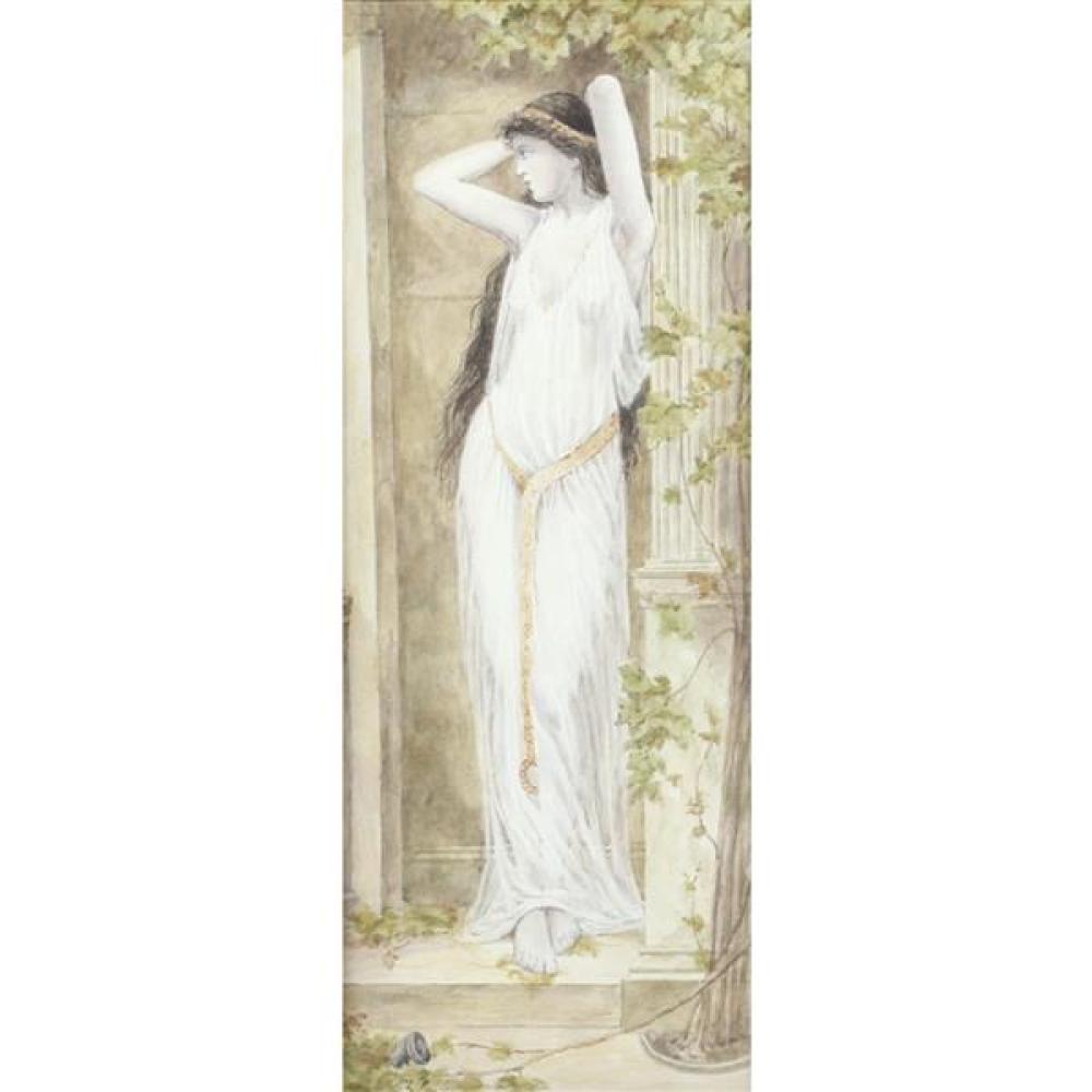 Appraisal: T W GILL TH CENTURY FEMALE NUDE IN DIAPHANOUS GOWN