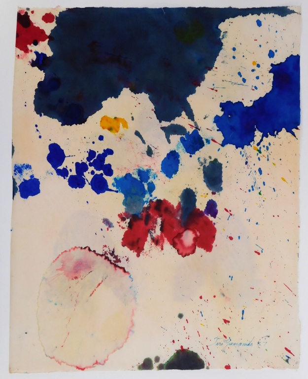 Appraisal: TARO YAMAMOTO ABSTRACT EXPRESSIONIST WC PAINTING California Connecticut New York