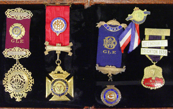 Appraisal: Four enamelled Masonic medals one ct gold enamelled 'The Royal