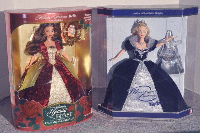 Appraisal: Two Holiday BarbiesIncluding Millenium Princess Beauty and the Beast Both