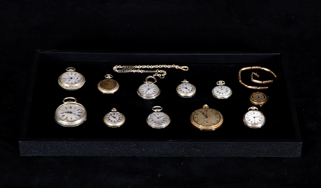 Appraisal: COLLECTION OF POCKETWATCHES Collection of pocketwatches some with silver cases