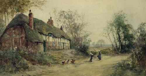 Appraisal: Joseph Hughes Clayton fl - - Watercolour - Country cottage