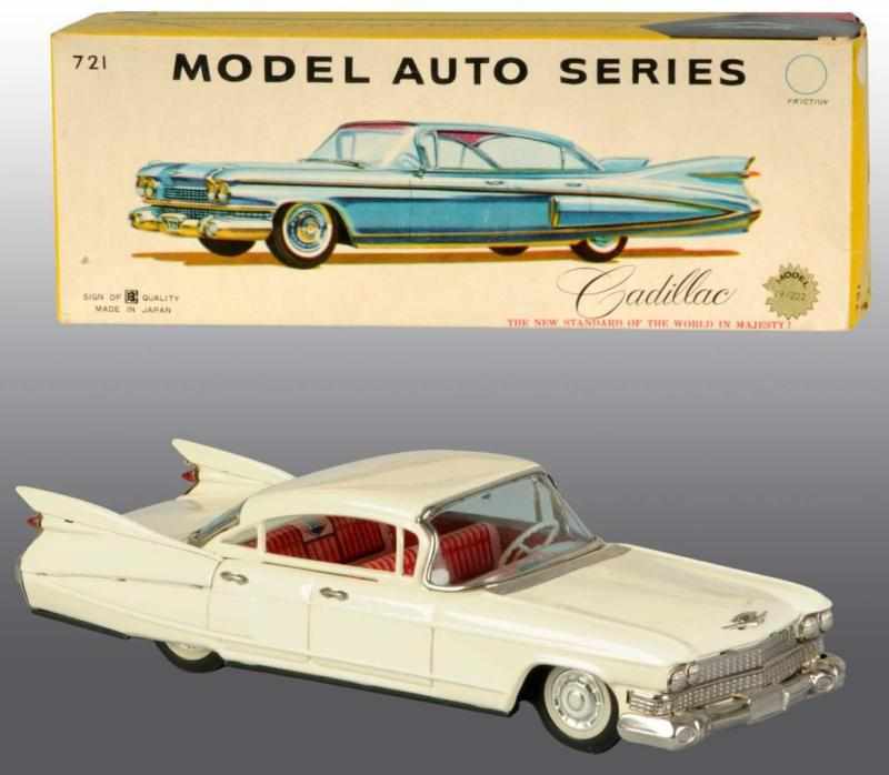 Appraisal: Tin Cadillac Car Friction Toy Description Japanese Made by Bandai