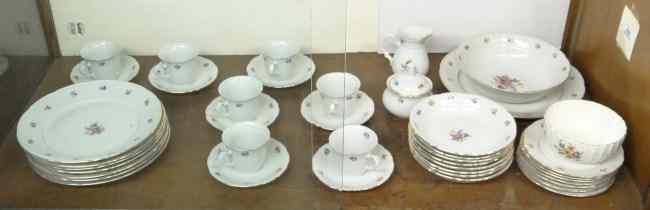 Appraisal: Lot over pcs Bohemian Thun porcelain Includes plates cream and